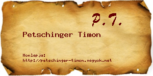 Petschinger Timon névjegykártya